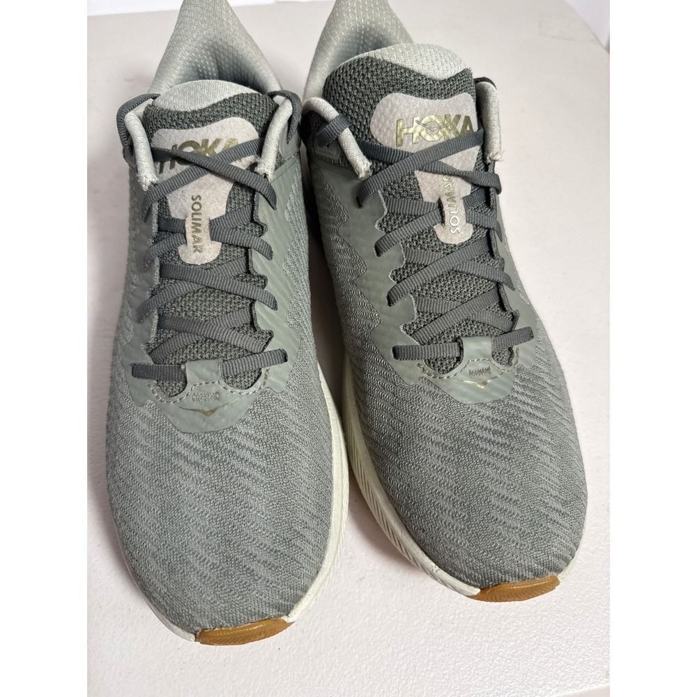 Hoka Solimar Mens Running Shoes Grey White Gum Sole Trainers 1123074 - Picture 8 of 12